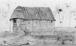[Traditional thatched hut]