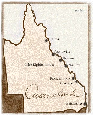 Map of Queensland